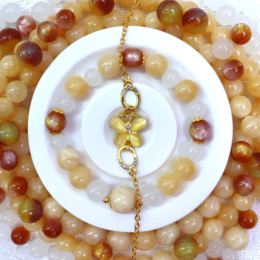 【M20】~Cappuccino Dream~ Natural Ore Bead(12'+10') & Acrylic Bead(12') & High Quality Glass Bead(10') & Metal ~カプチーノの夢~天然石ビーズ(12mm+10mm)とアクリルビーズ(10mm)と高品質ガラスビーズ(10mm)とアクセサリー