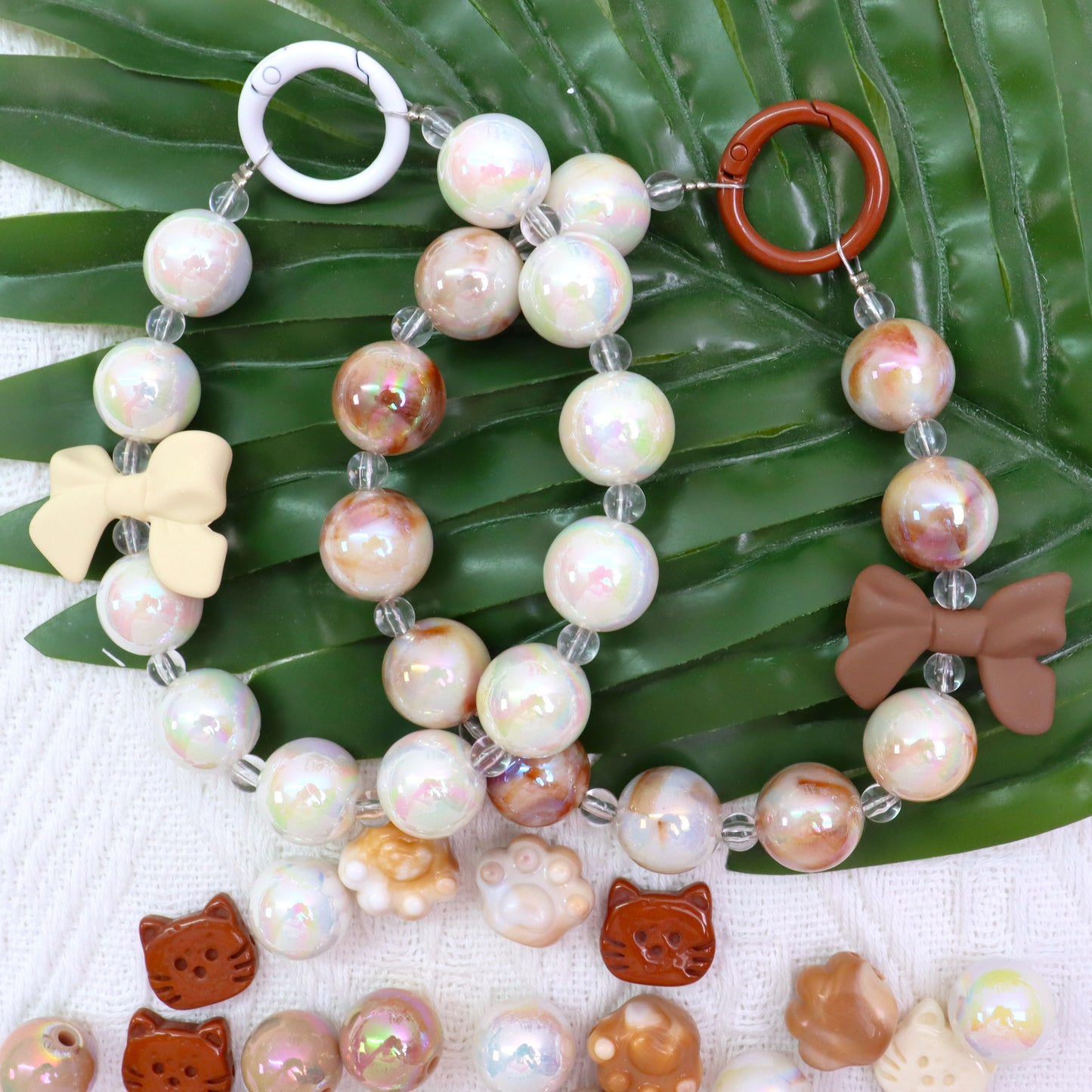 【C】~Coffee Milk~ Acrylic Bead(16') & Charms ~コーヒーミルク~ アクリルビーズ(16mm)とアクセサリー