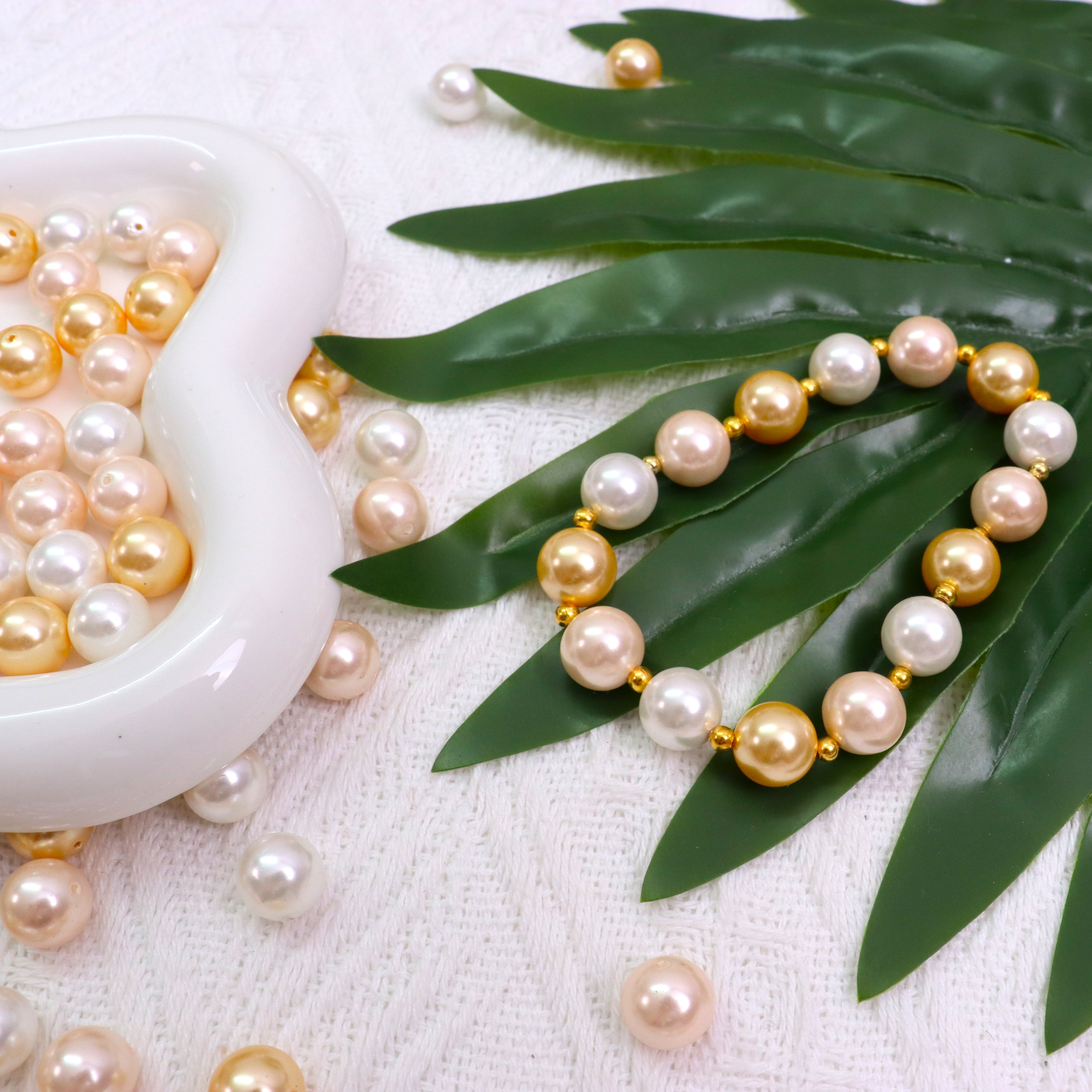 P3】~Golden Blossom~ High Quality Shell Pearl(10') & Metal