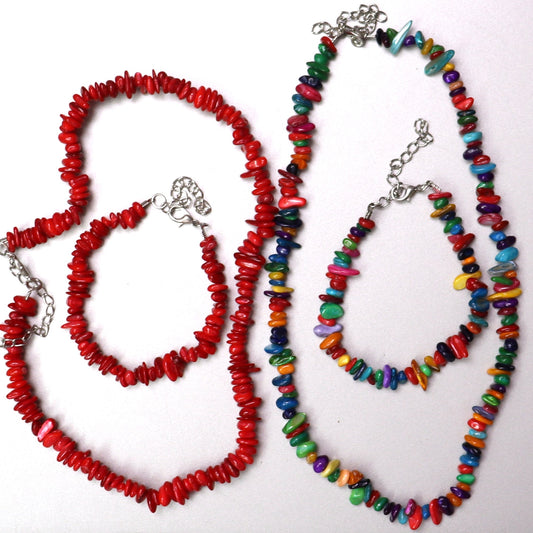 ~Sale~ Natural Gemstone Necklace & Bangle Set